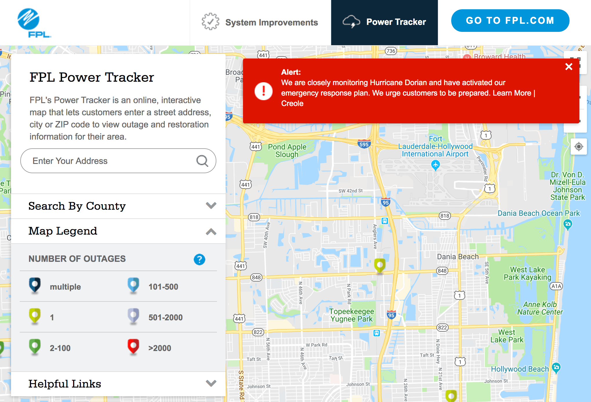 call fpl power outage