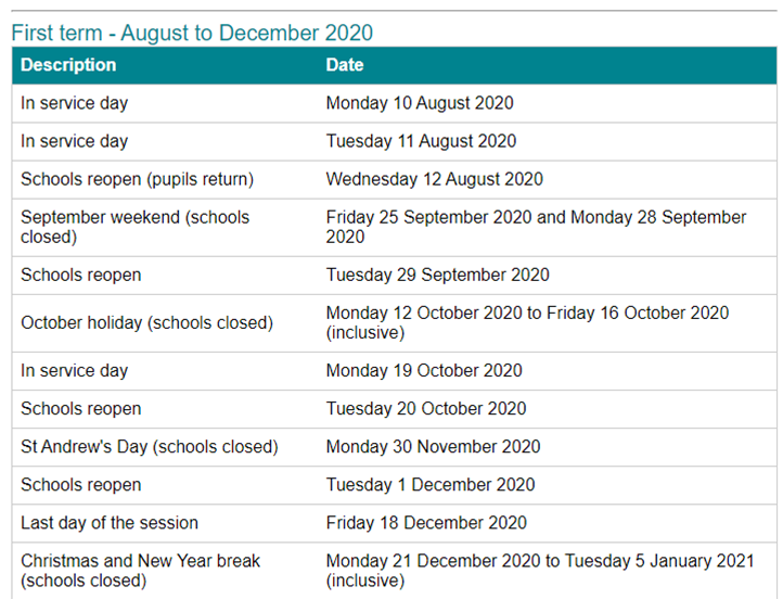 renfrewshire school holidays