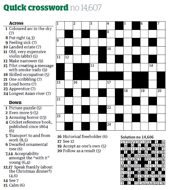 guardian quick crossword today