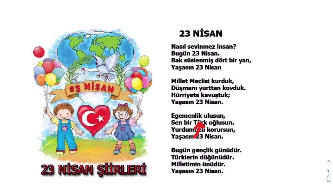 23 nisanla ilgili kısa şiir