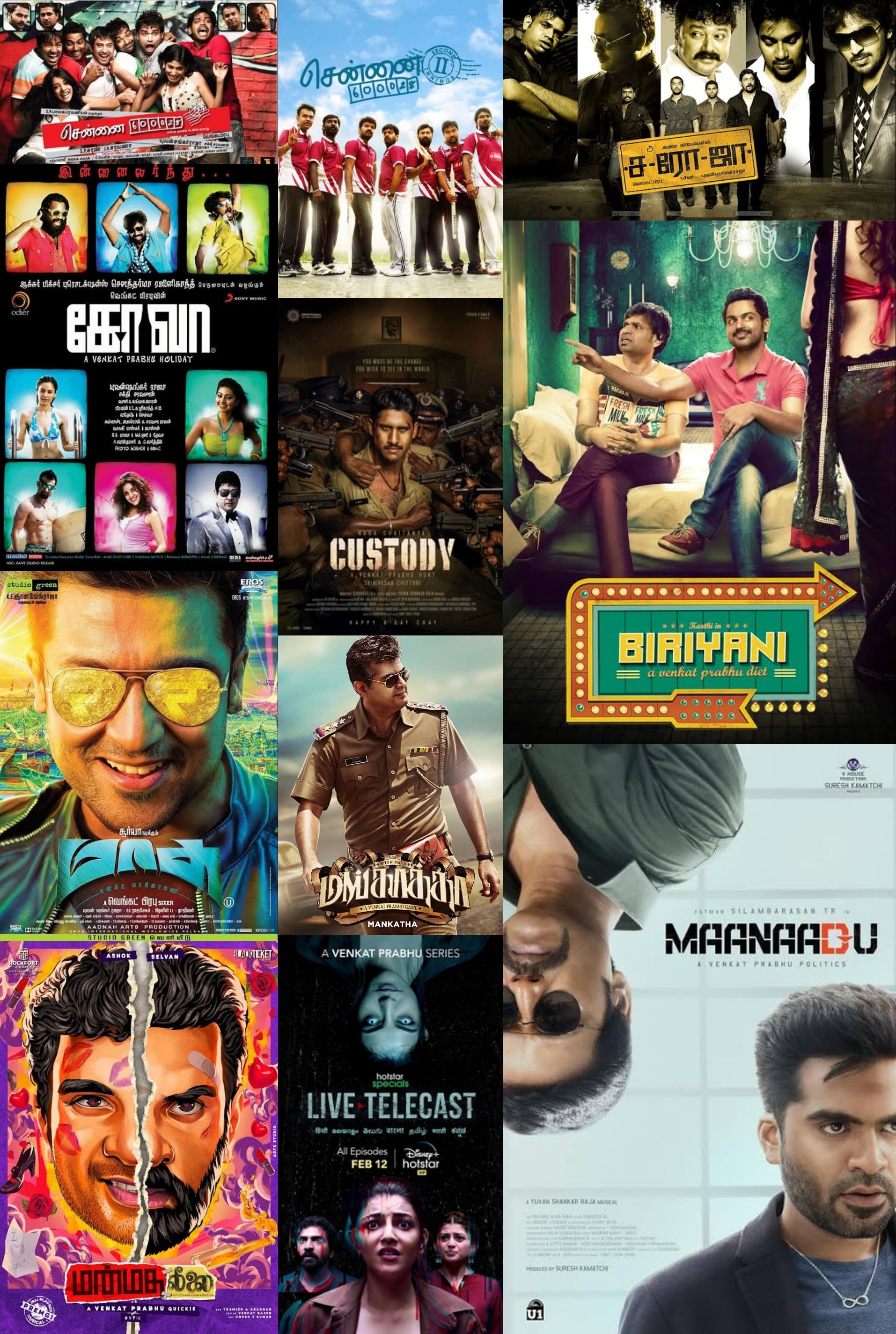 venkat prabhu telugu movies list