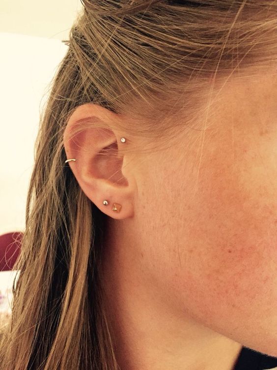 attractive trendy cute ear piercings