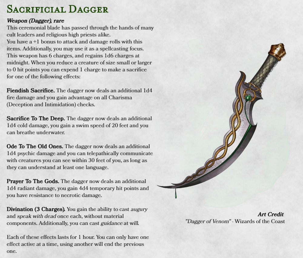 5e dagger