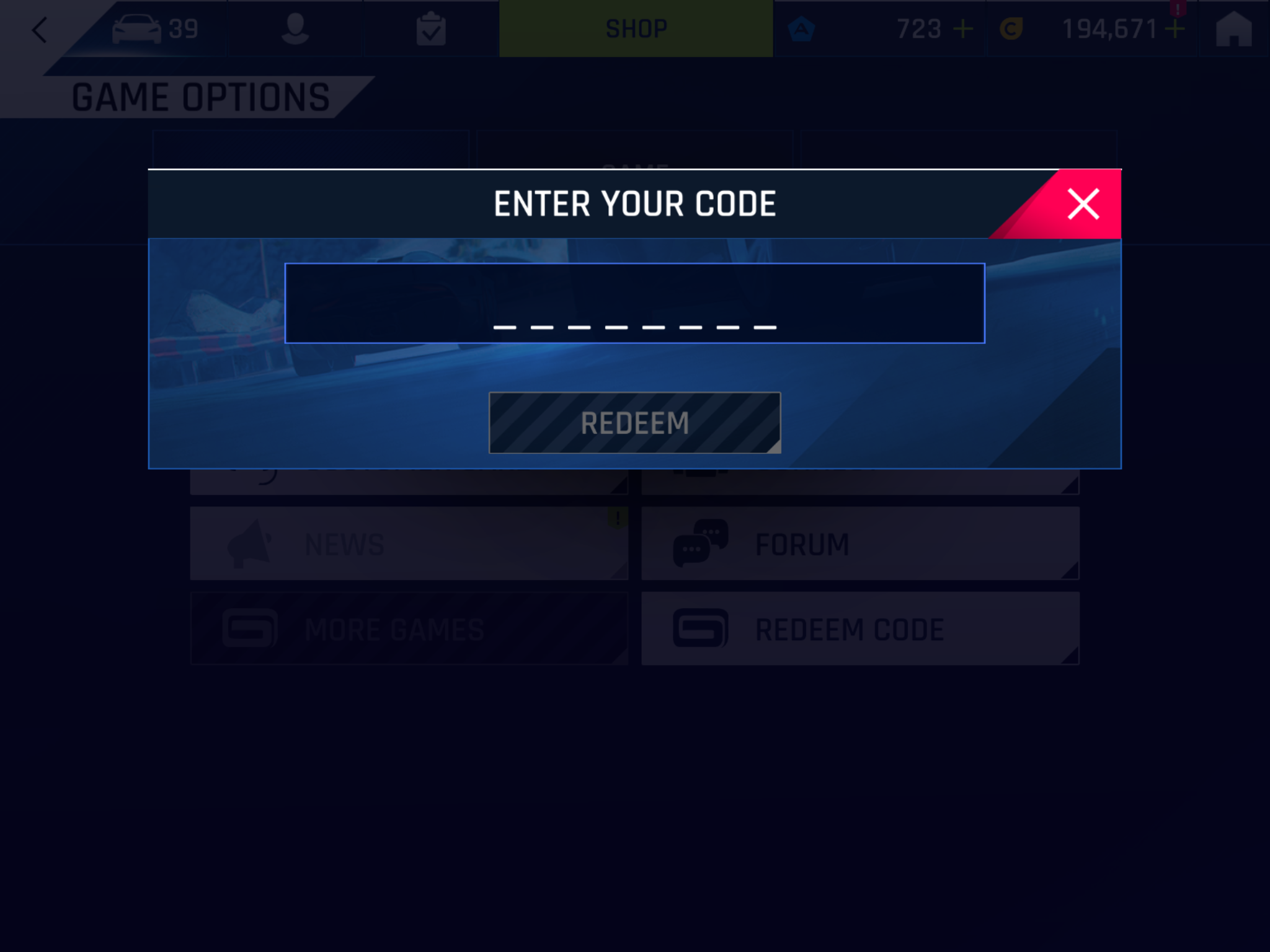 asphalt redeem code