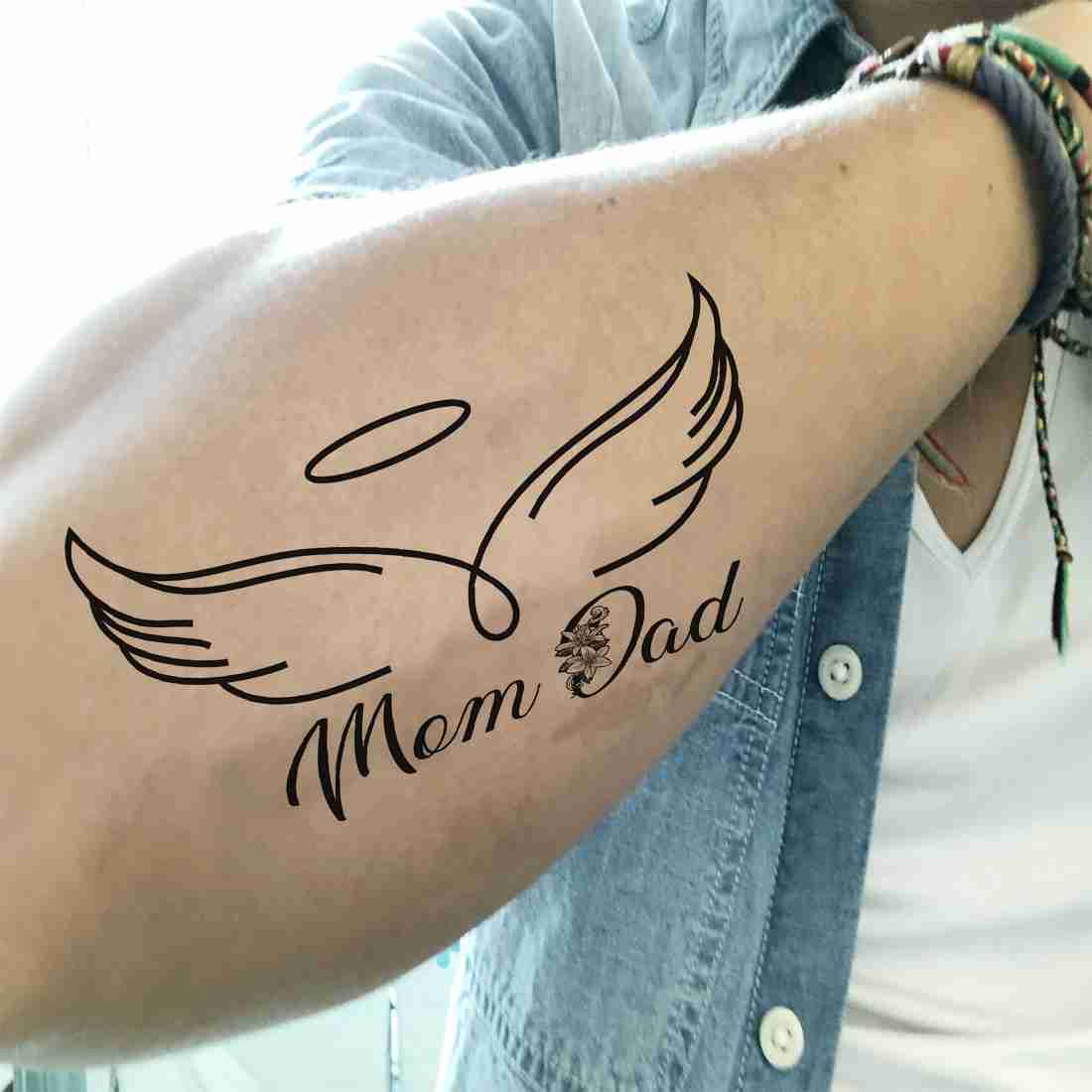 mom dad wings tattoo