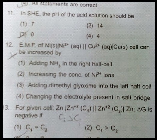 in she the ph of the acid solution should be