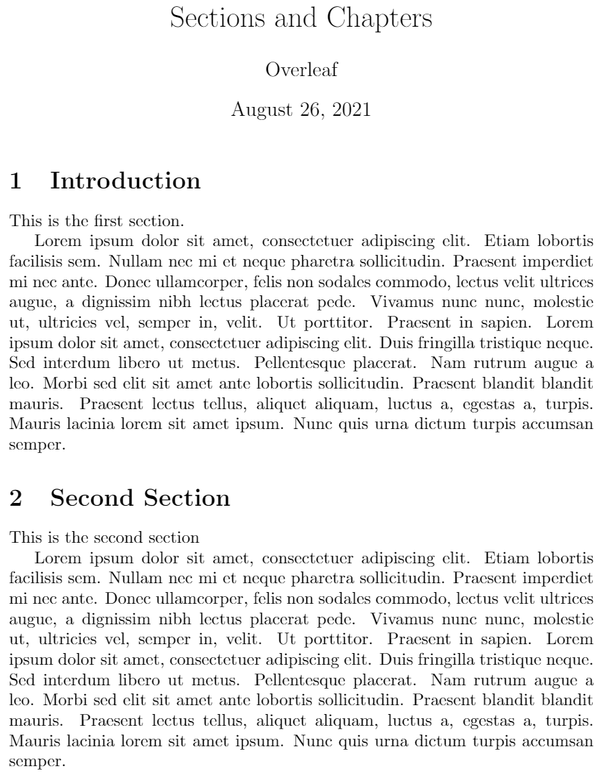 subsection latex