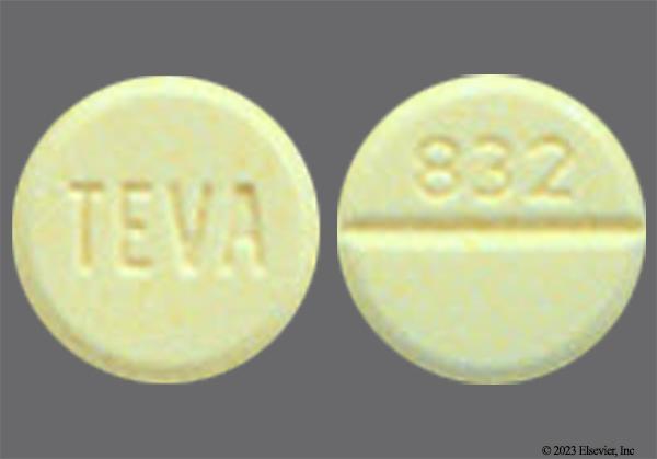 yellow pill teva 832