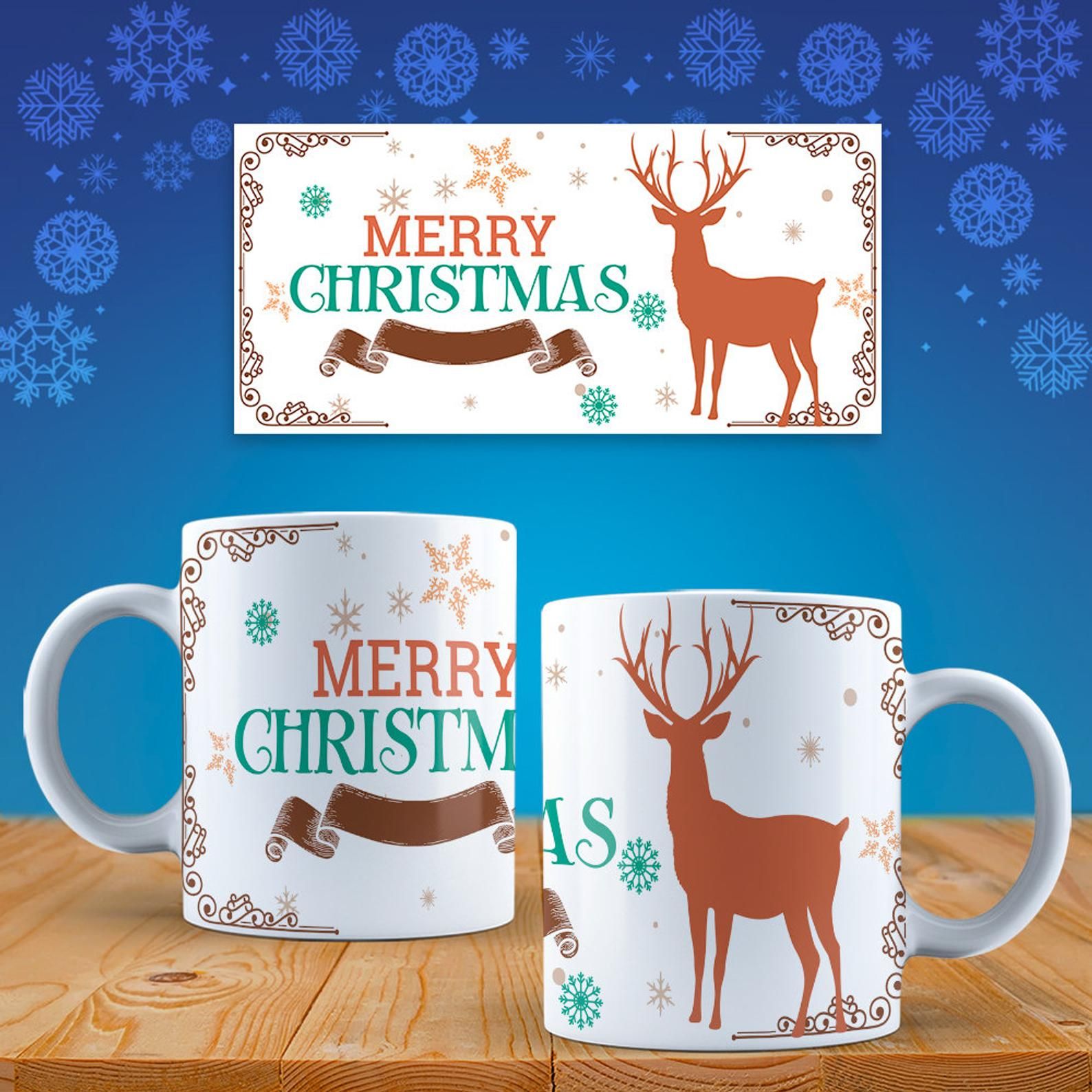christmas mug design template