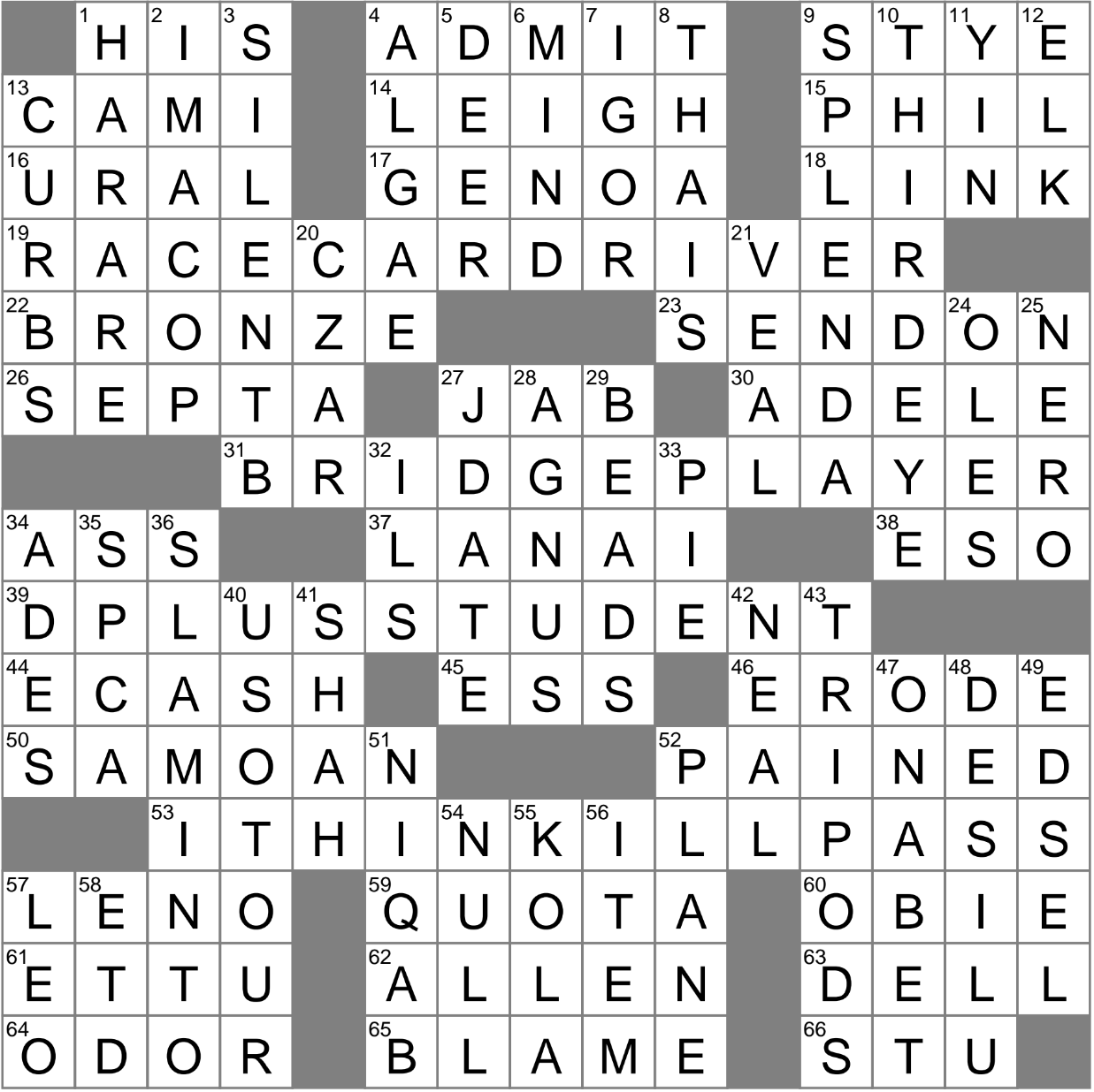 characteristic crossword clue