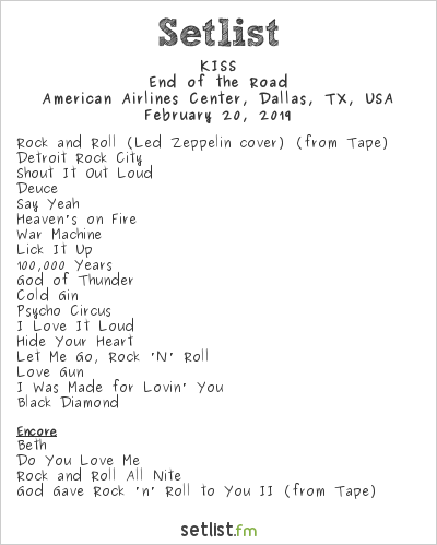 setlist kiss end of the road 2023