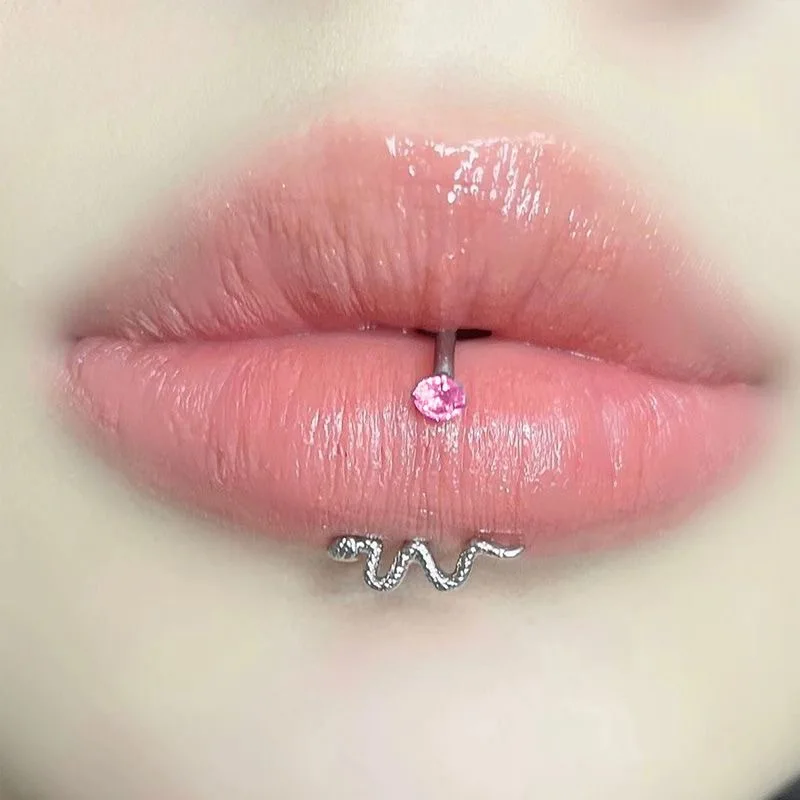 vertical labret piercing jewelry