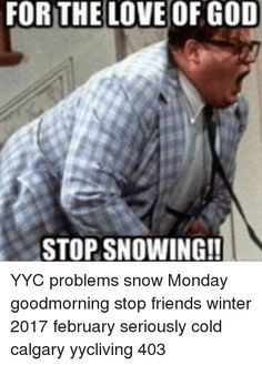 for the love of god stop snowing meme