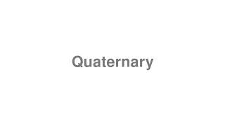 quaternary pronunciation