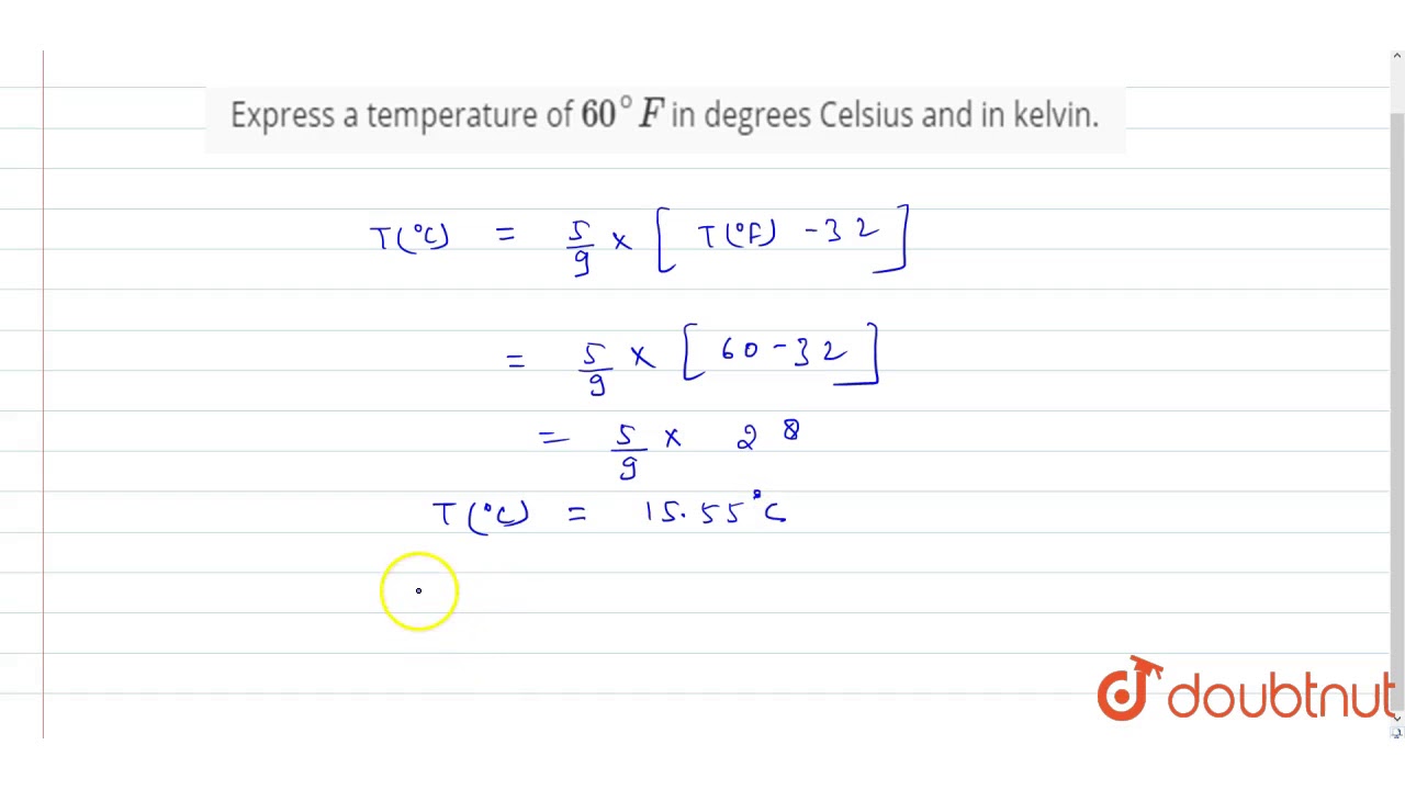 60degrees fahrenheit to celsius