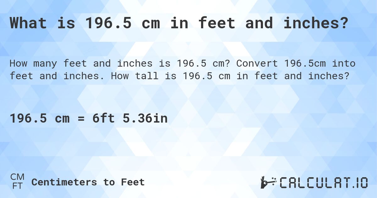 196.5 cm in feet