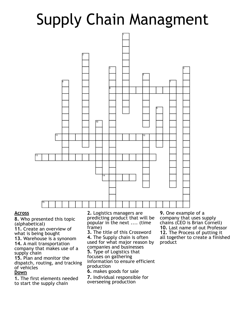 drainage of supply crossword