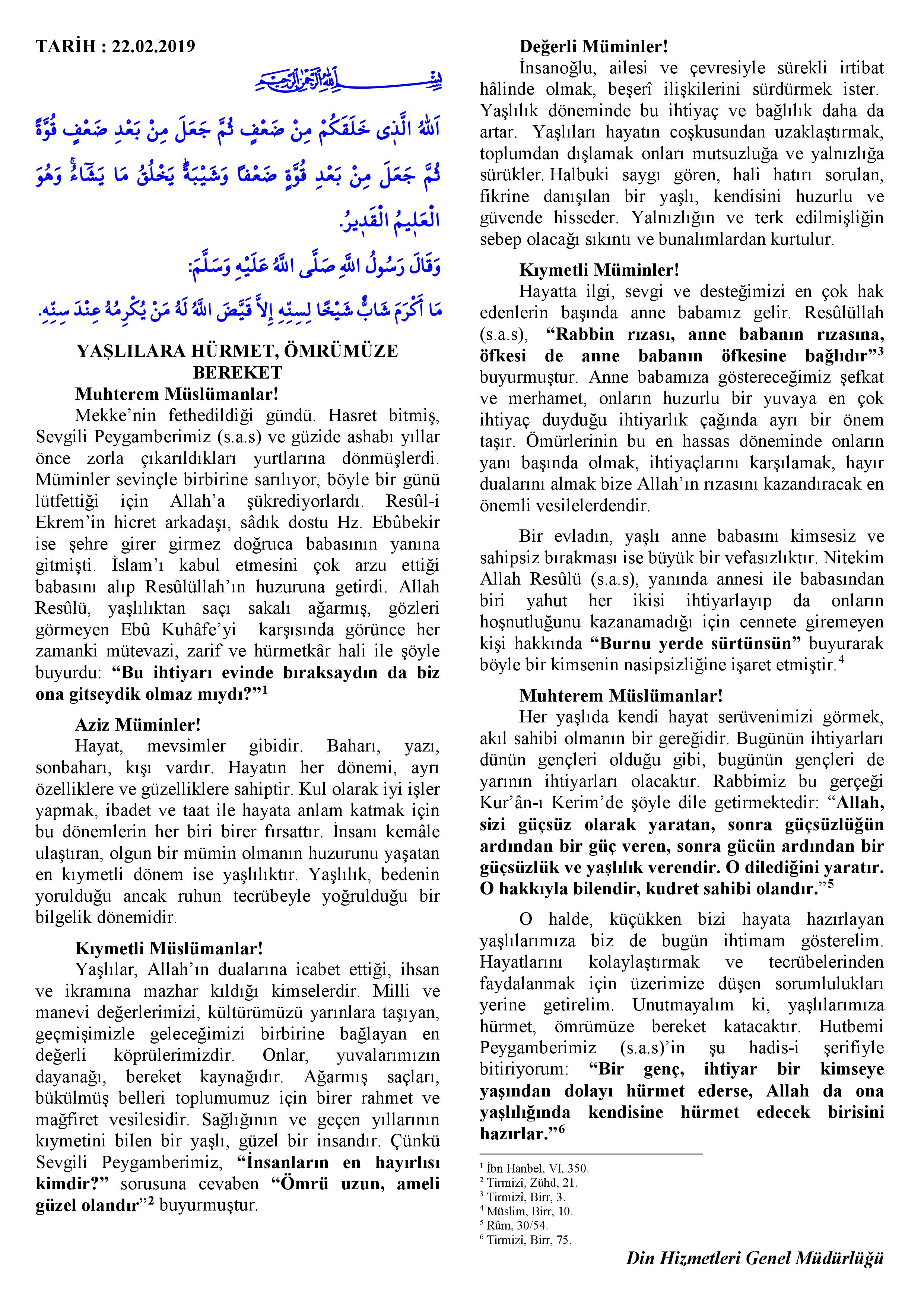 diyanet örnek vaazlar pdf