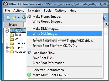 ultraiso write disk image