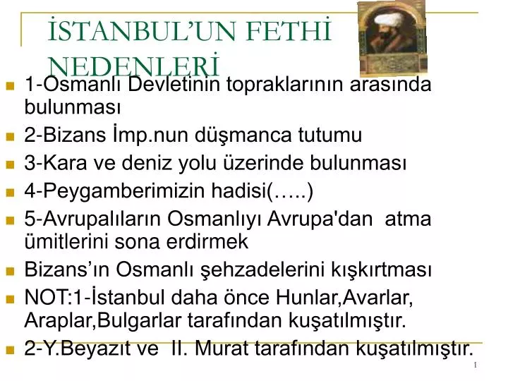 istanbulun fethi ppt