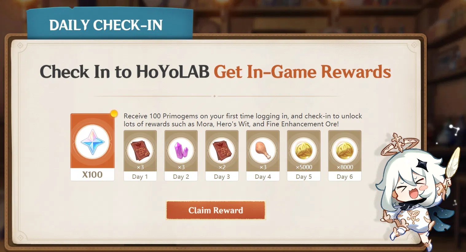 hoyolab daily check-in