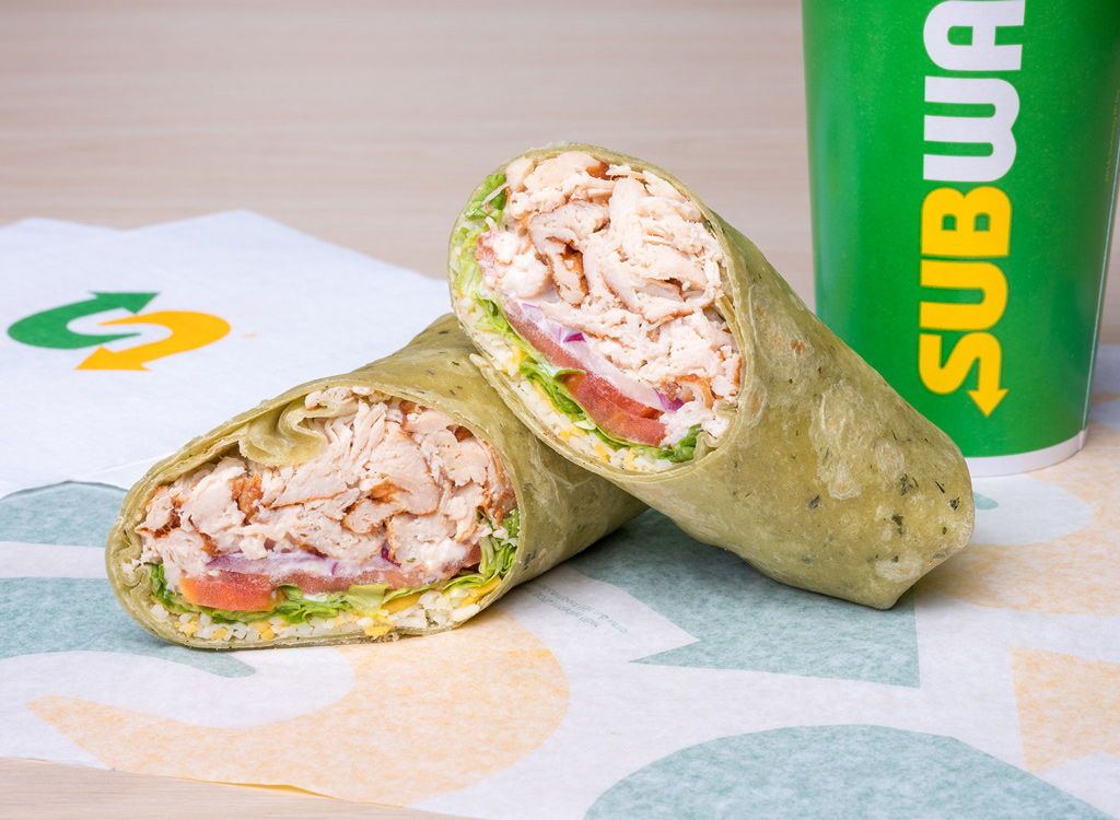 subway wrap calories