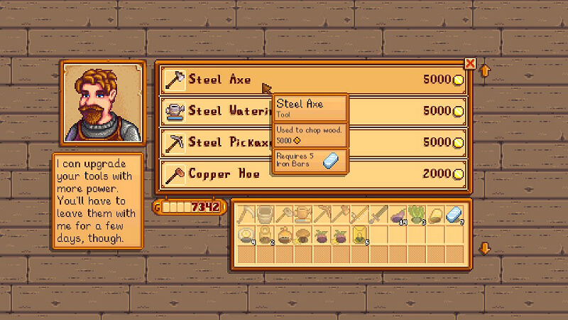 stardew valley tool upgrades