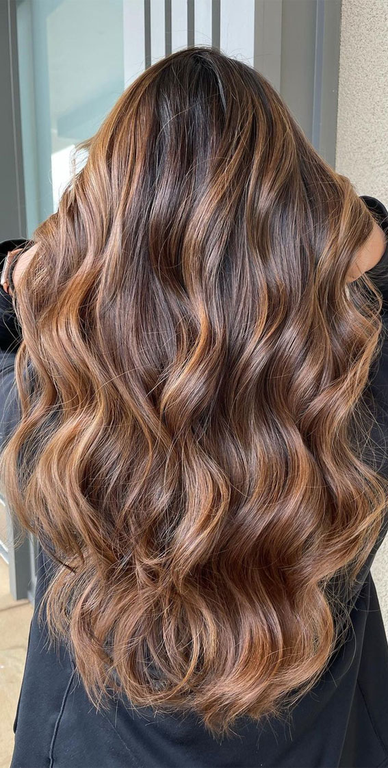 caramel lowlights for brown hair