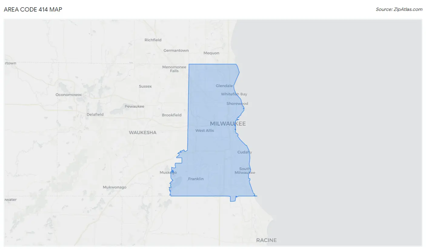 414 area code zip code