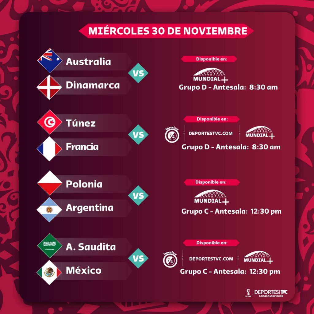 partidos 30 de noviembre 2022