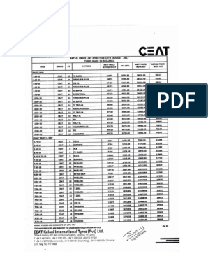 ceat tyres price list