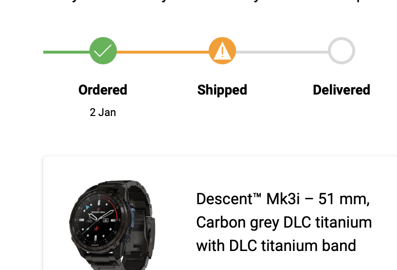 garmin order status