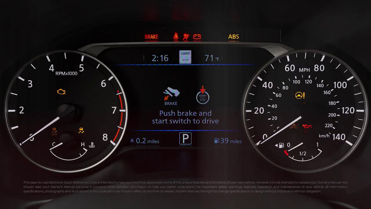 malfunction see owners manual nissan altima 2020