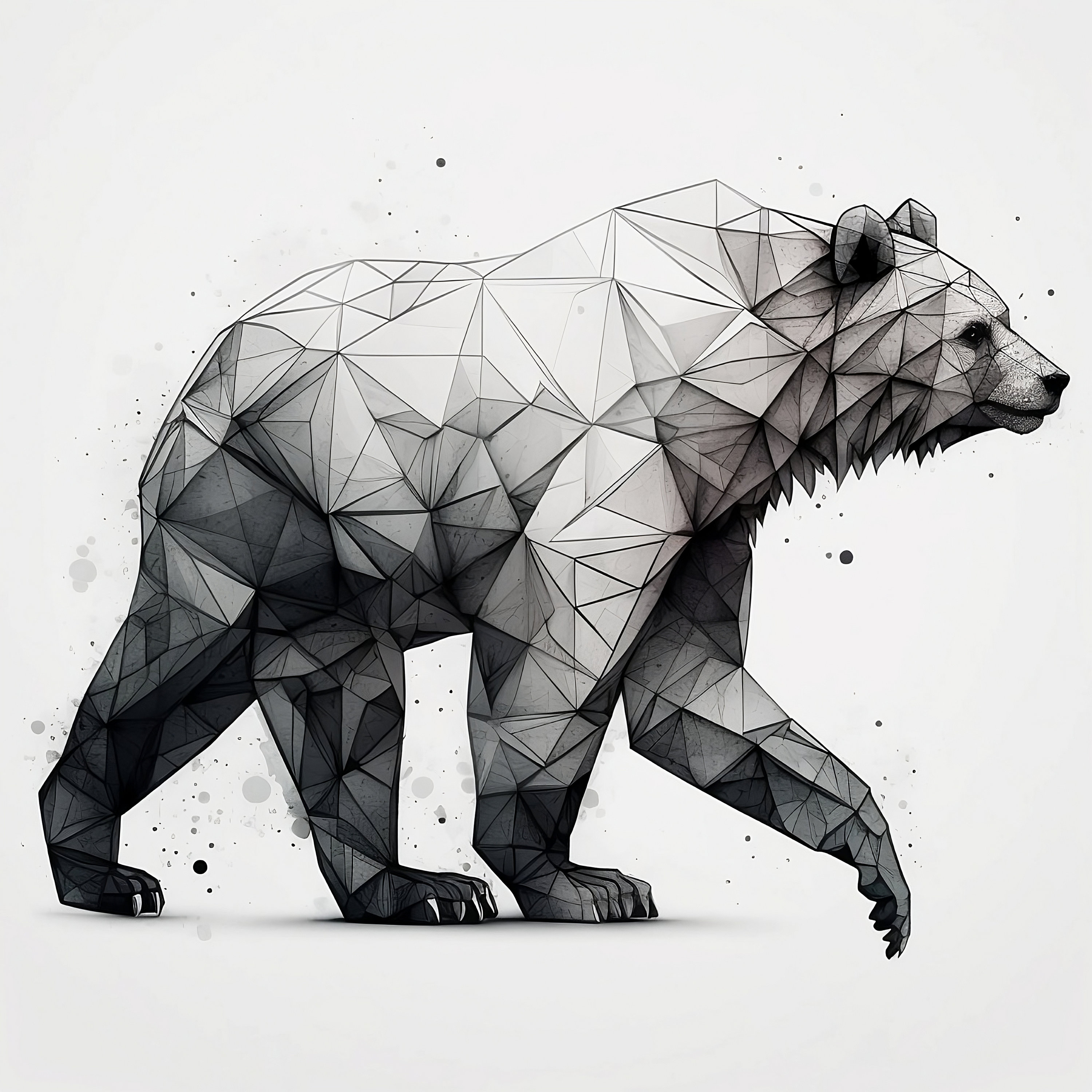 geometric bear tattoo