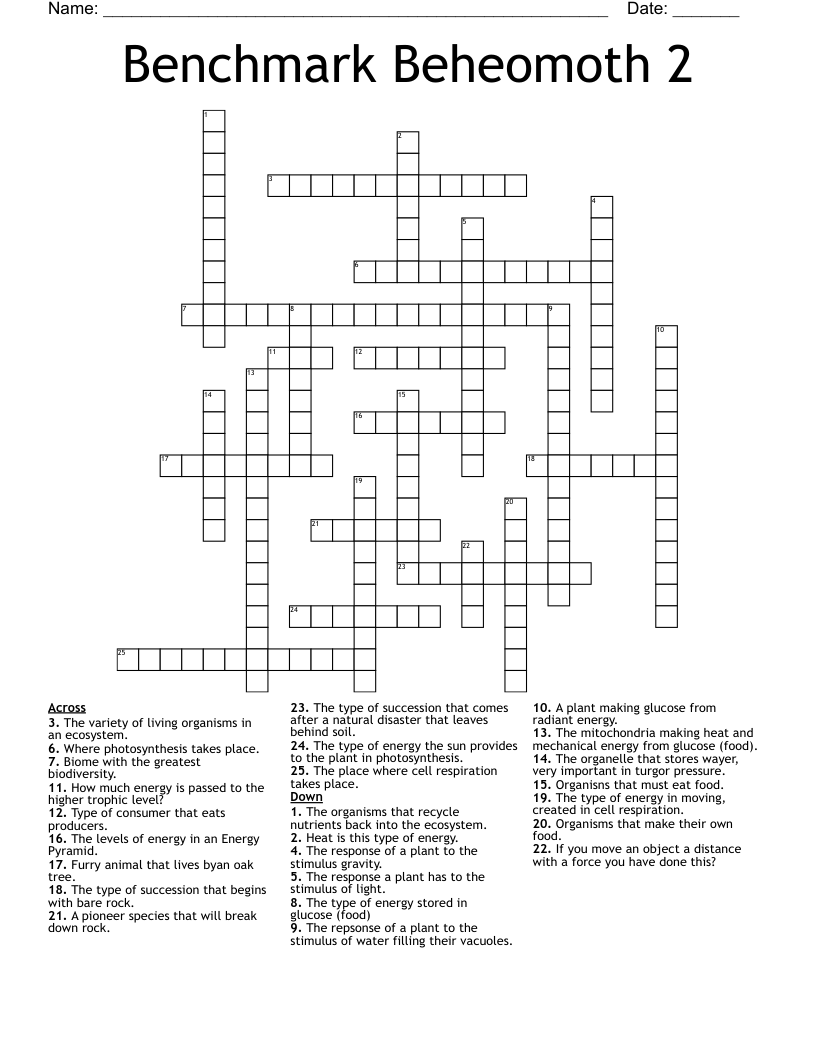 benchmark crossword