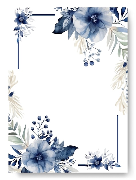 elegant blue flower border design