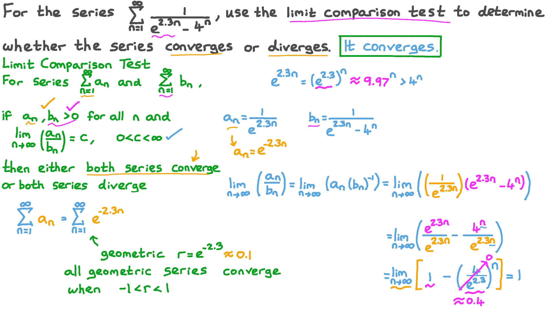 comparison test calculator with steps