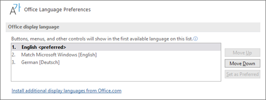 office 365 change language mac