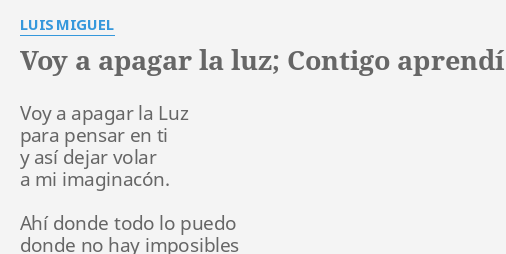 luis miguel letra contigo aprendi