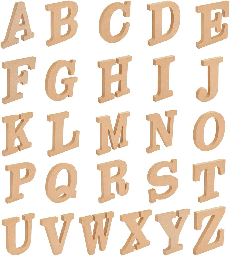 wood alphabet letters