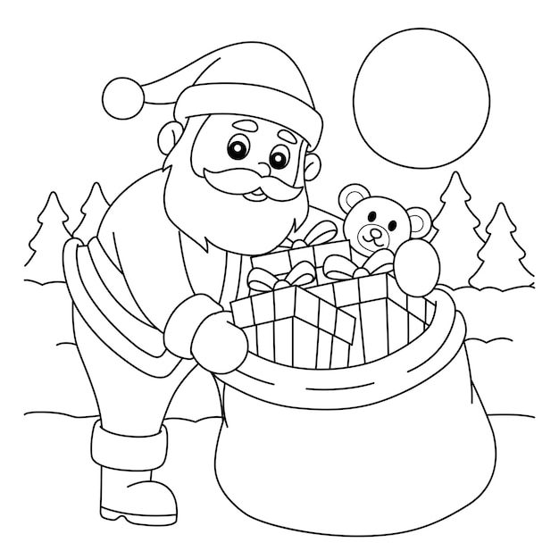 santa claus dibujo para colorear