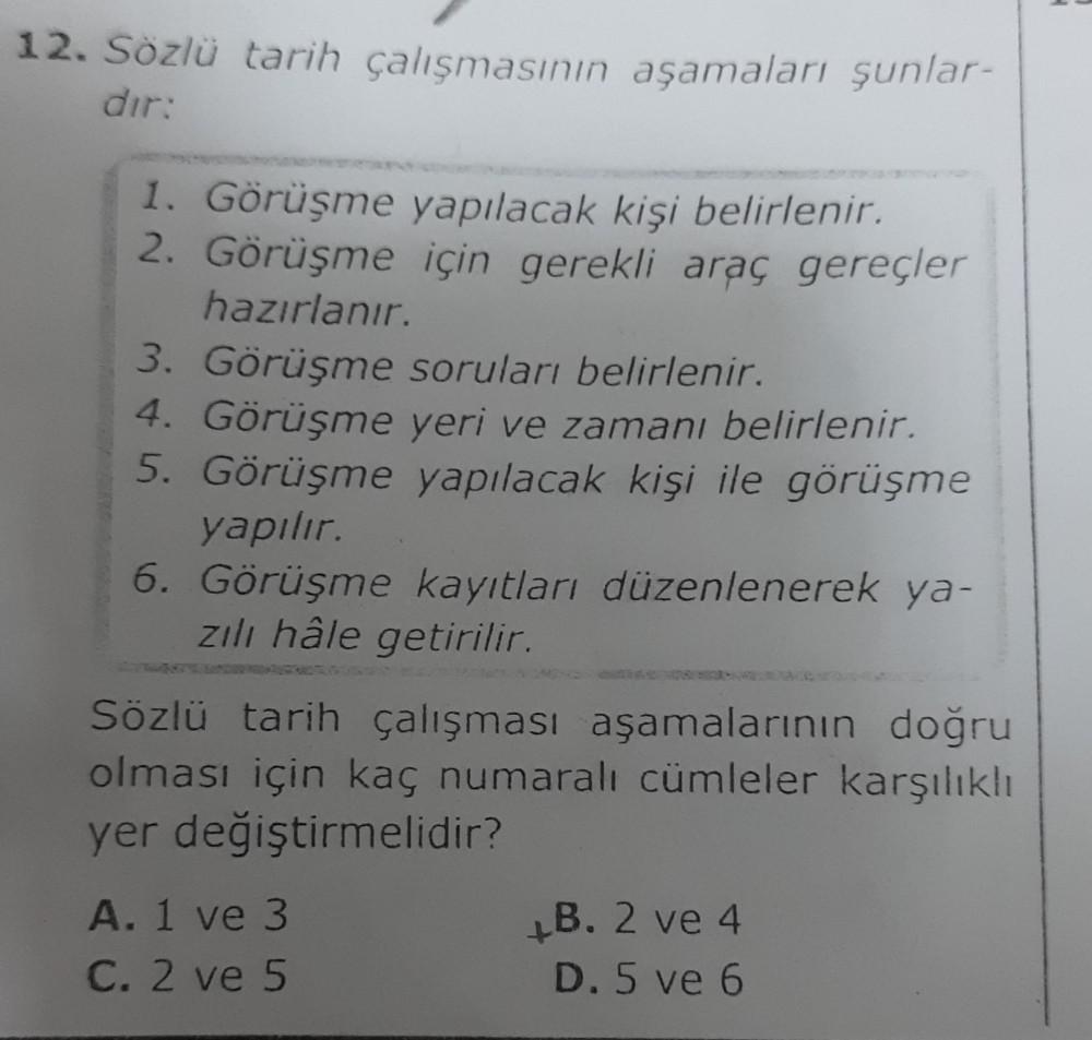 sözlü tarih çalışması aşamaları 4. sınıf