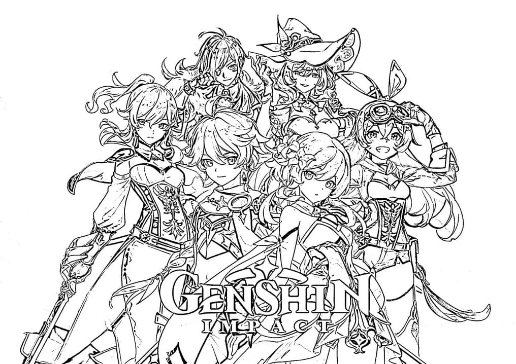 genshin impact colouring pages