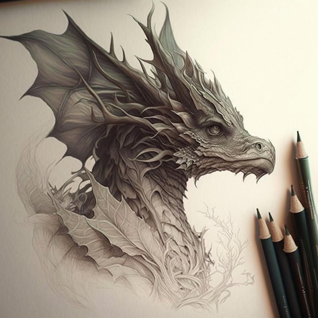 dragon dibujo a lapiz