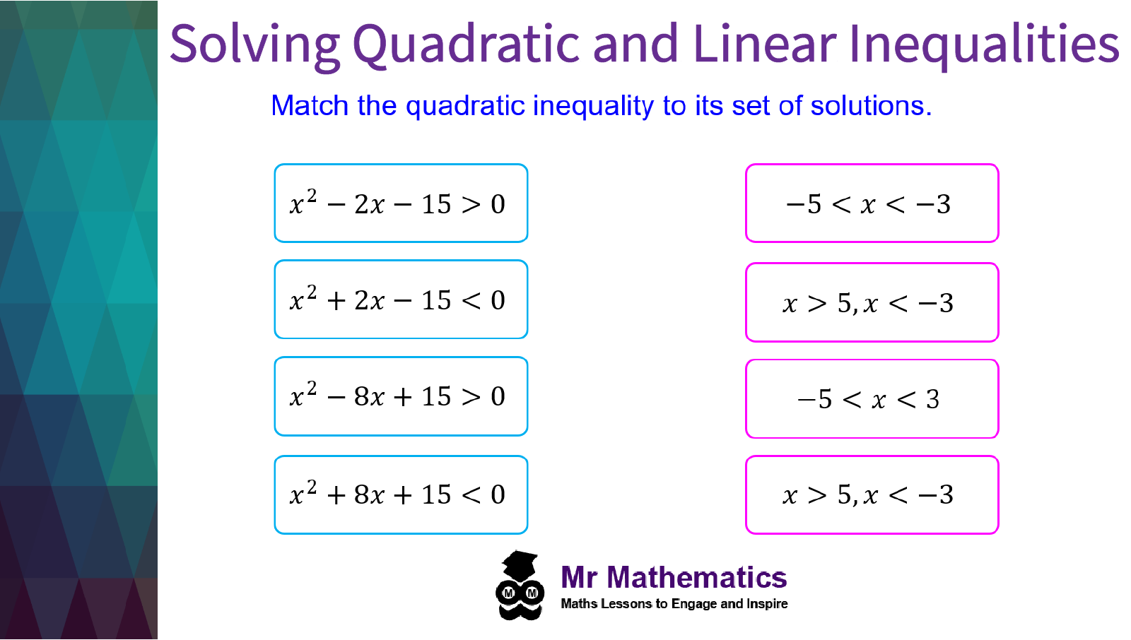 quadratic inequalities worksheet