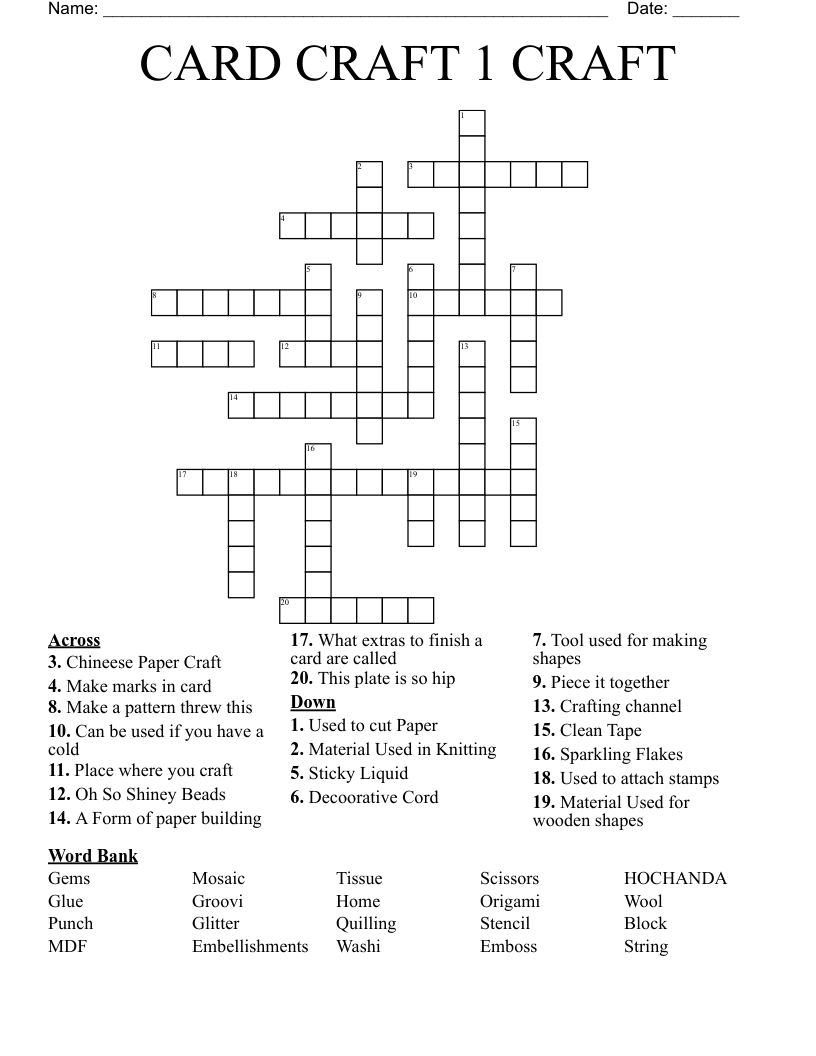 craft crossword clue