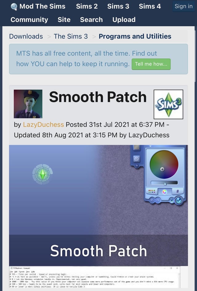 sims 3 smooth patch