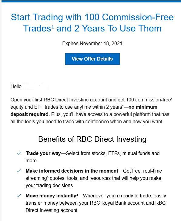 royal bank trading fees