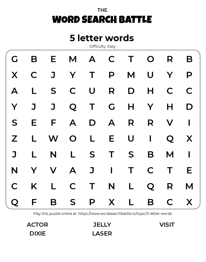 5 letter word search solver
