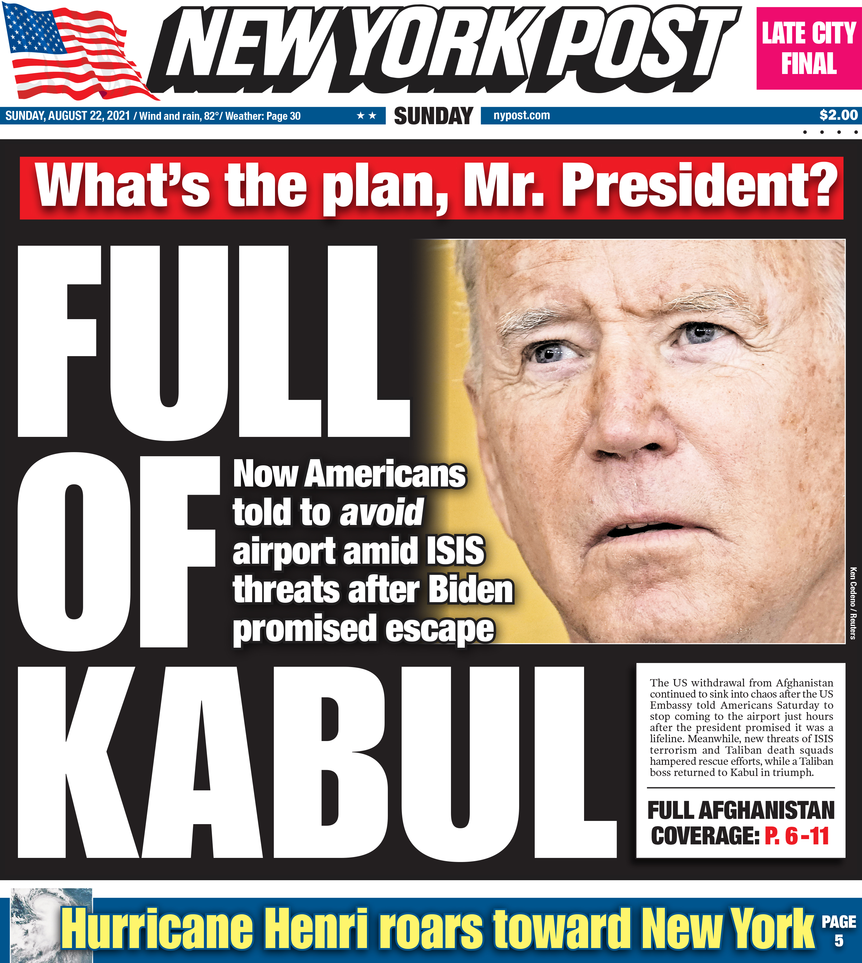 cover of the ny post today